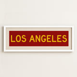 Framed Los Angeles Red and Yellow Bus Scroll - Tejas Country Club