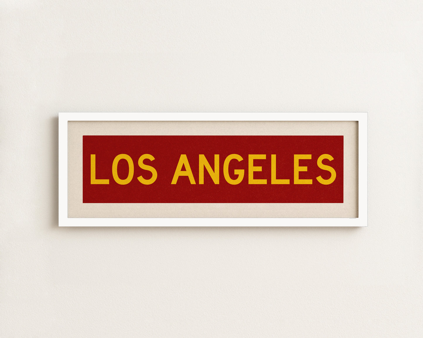 Framed Los Angeles Red and Yellow Bus Scroll - Tejas Country Club