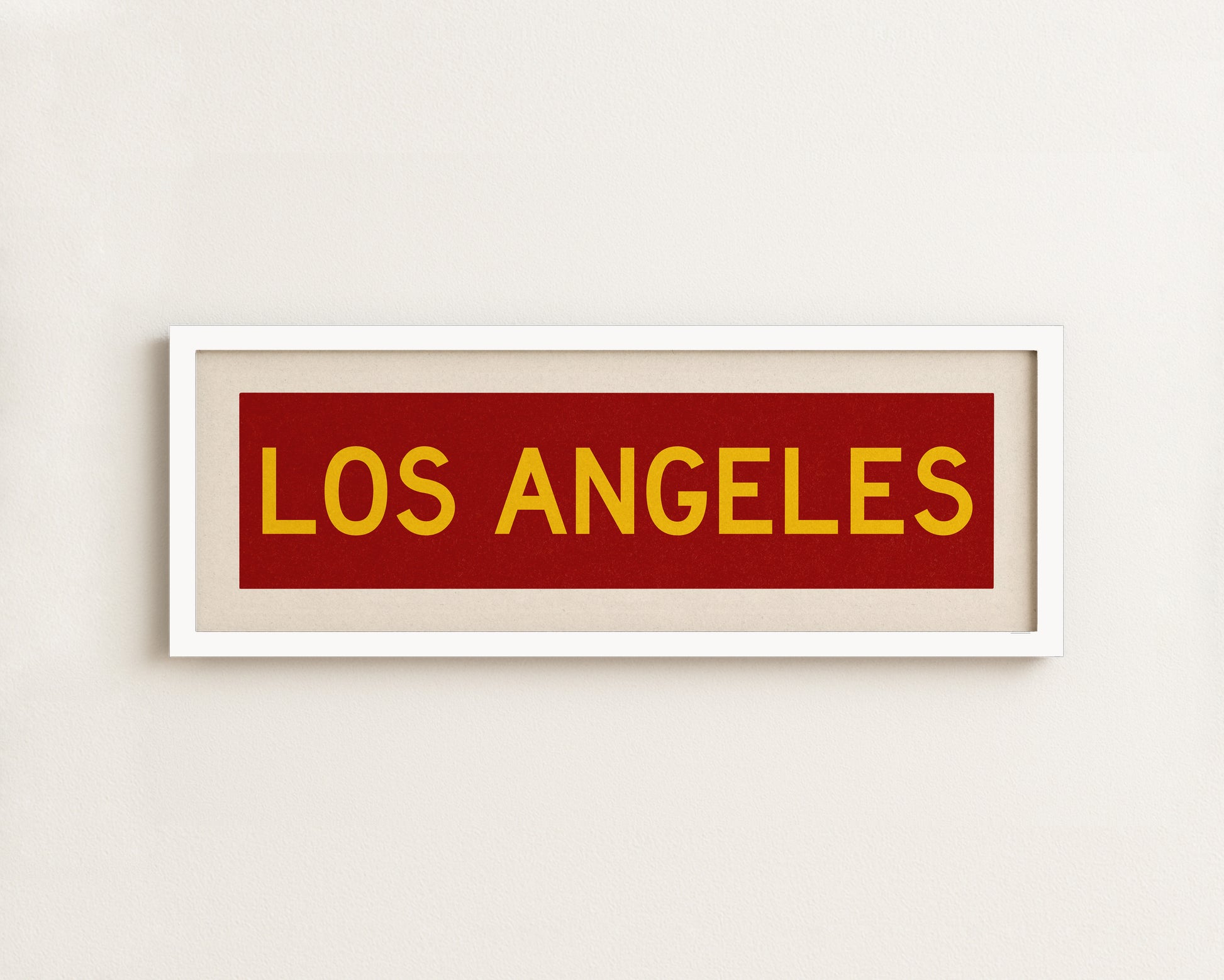 Framed Los Angeles Red and Yellow Bus Scroll - Tejas Country Club