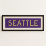 Framed Seattle Purple and Gold Bus Scroll - Tejas Country Club