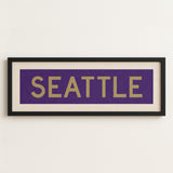 Framed Seattle Purple and Gold Bus Scroll - Tejas Country Club