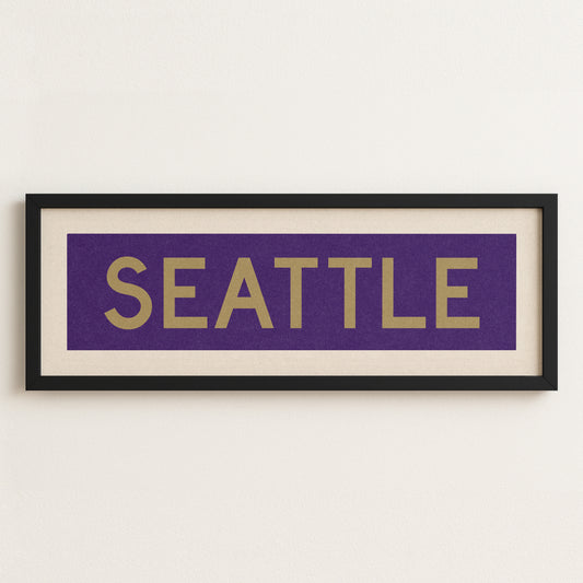 Framed Seattle Purple and Gold Bus Scroll - Tejas Country Club