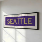 Framed Seattle Purple and Gold Bus Scroll - Tejas Country Club