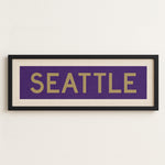 Framed Seattle Purple and Gold Bus Scroll - Tejas Country Club