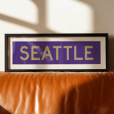 Framed Seattle Purple and Gold Bus Scroll - Tejas Country Club