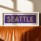 Framed Seattle Purple and Gold Bus Scroll - Tejas Country Club