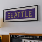 Framed Seattle Purple and Gold Bus Scroll - Tejas Country Club
