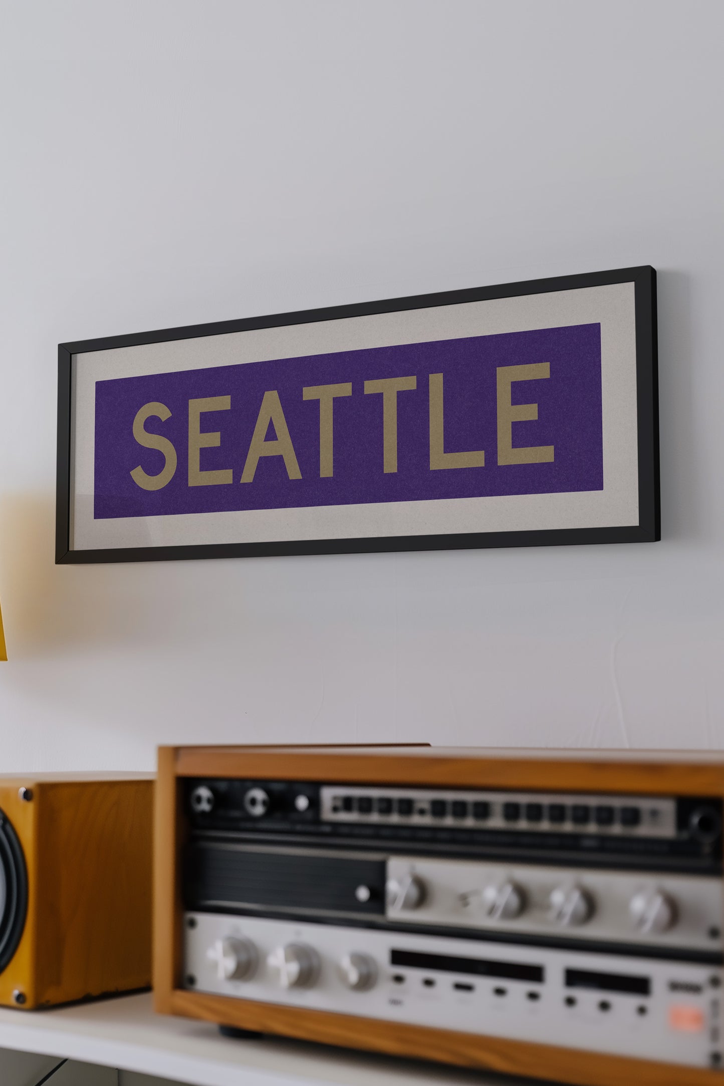 Framed Seattle Purple and Gold Bus Scroll