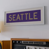 Framed Seattle Purple and Gold Bus Scroll - Tejas Country Club