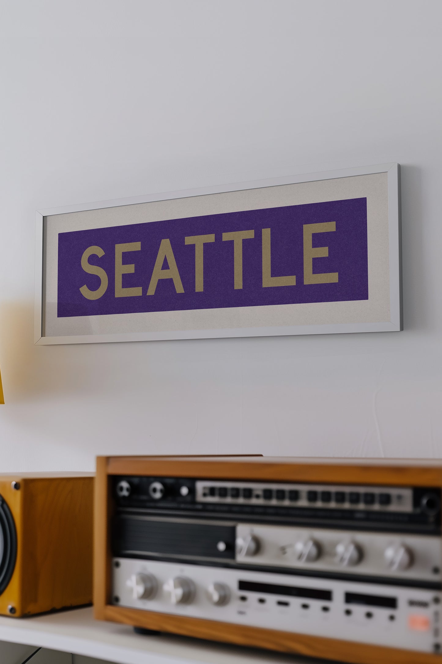 Framed Seattle Purple and Gold Bus Scroll