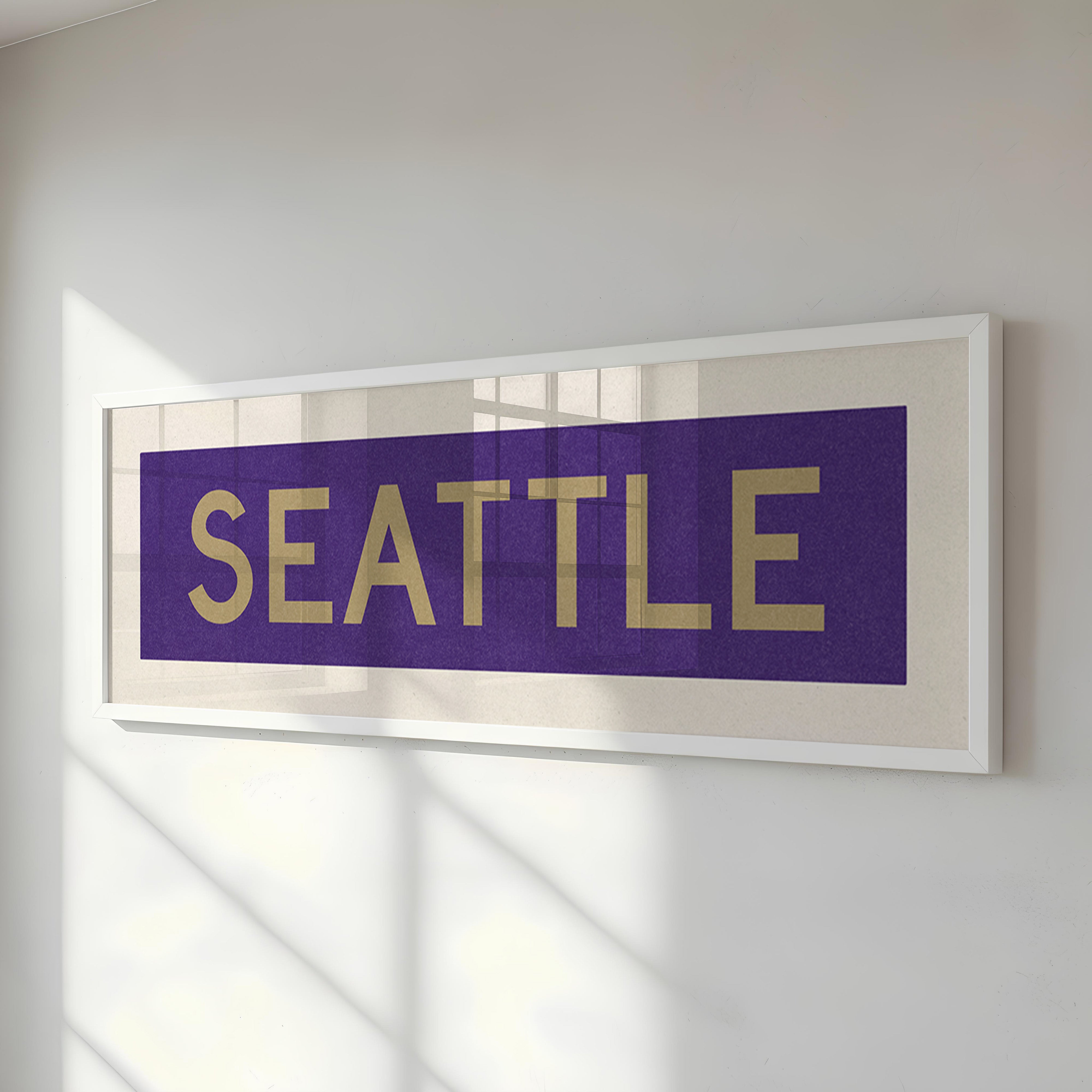 Framed Seattle Purple and Gold Bus Scroll - Tejas Country Club