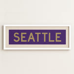 Framed Seattle Purple and Gold Bus Scroll - Tejas Country Club