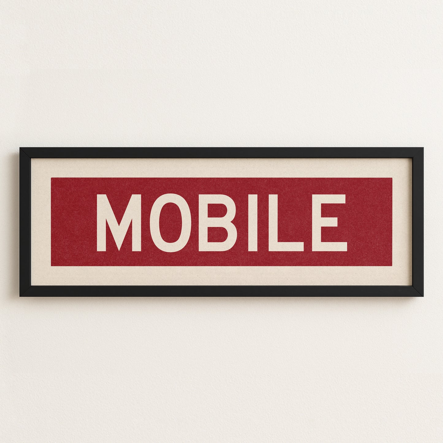 Framed Maroon Mobile Bus Scroll