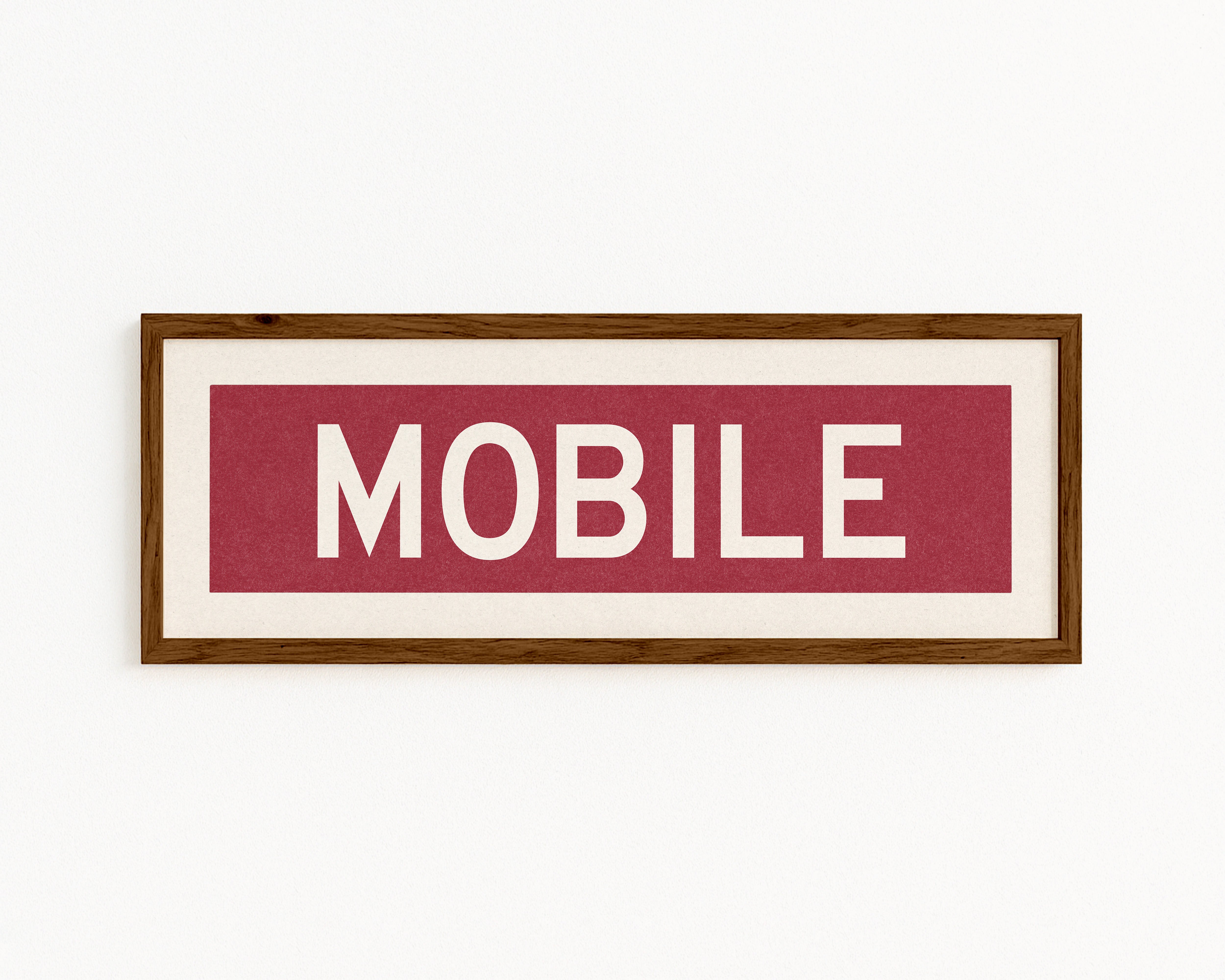Framed Maroon Mobile Bus Scroll - Tejas Country Club
