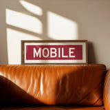 Framed Maroon Mobile Bus Scroll - Tejas Country Club