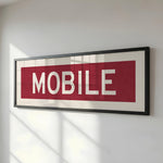 Framed Maroon Mobile Bus Scroll - Tejas Country Club