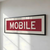 Framed Maroon Mobile Bus Scroll - Tejas Country Club