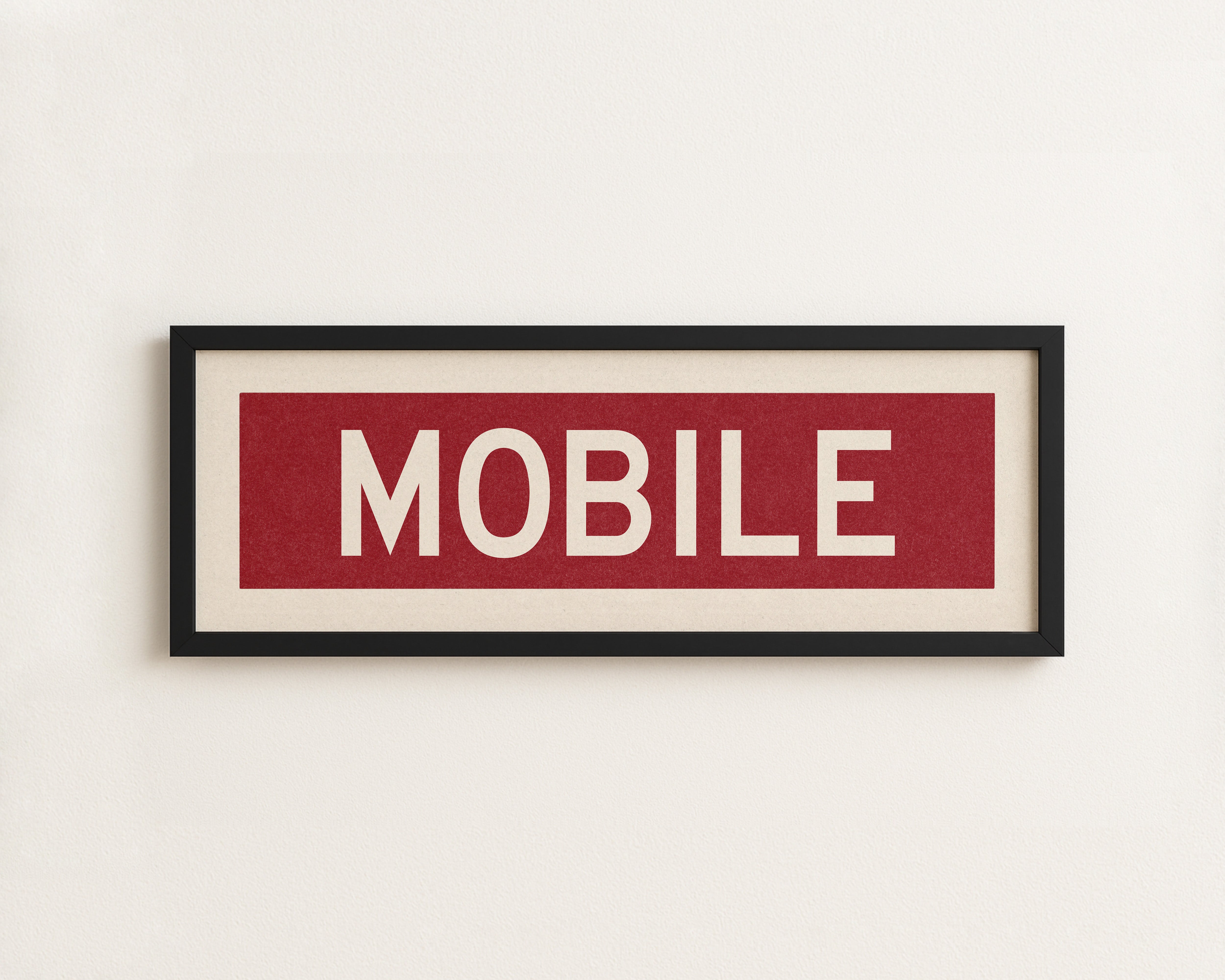 Framed Maroon Mobile Bus Scroll - Tejas Country Club