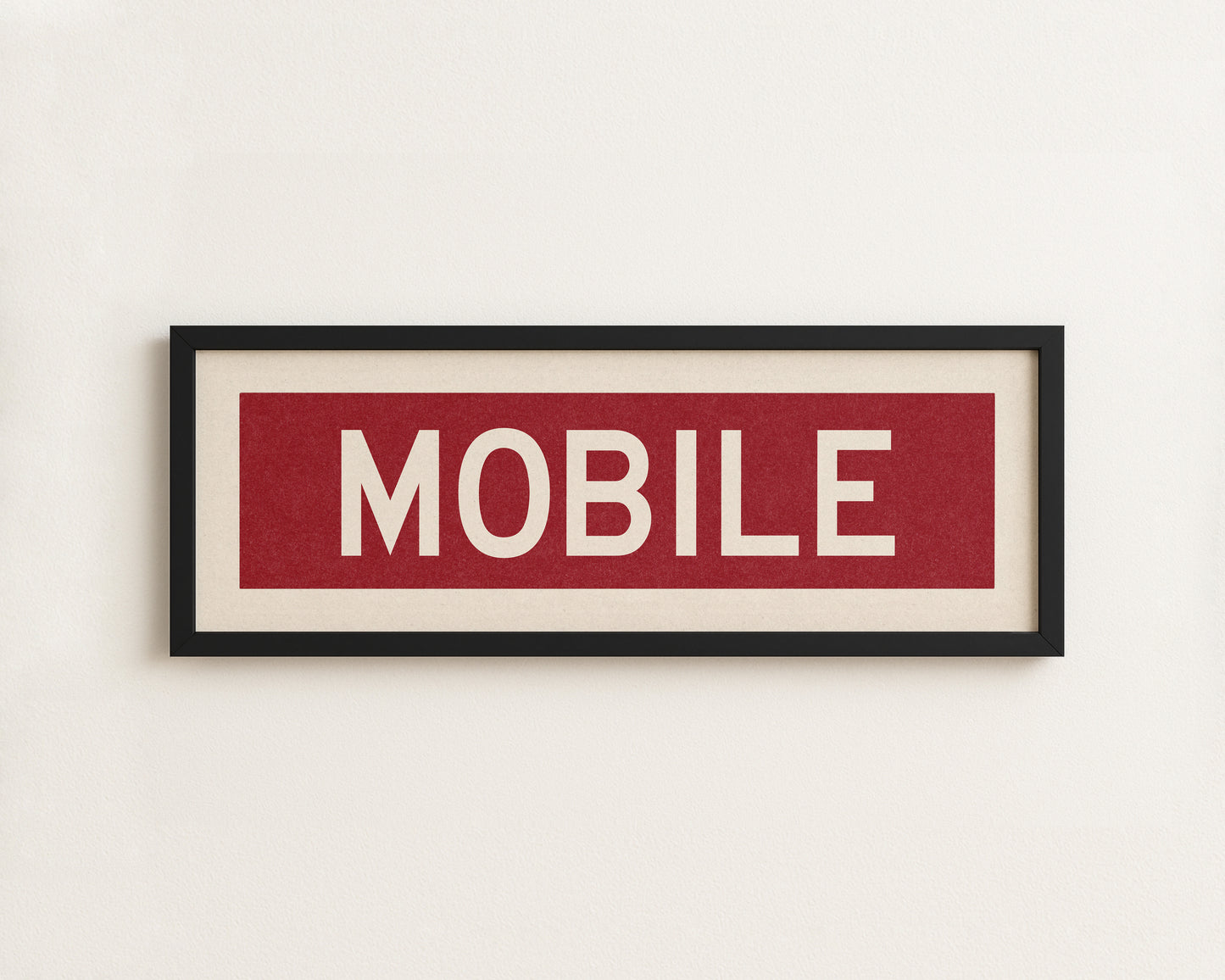 Framed Maroon Mobile Bus Scroll - Tejas Country Club