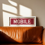 Framed Maroon Mobile Bus Scroll - Tejas Country Club