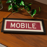 Framed Maroon Mobile Bus Scroll - Tejas Country Club