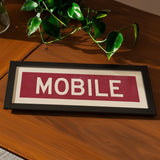 Framed Maroon Mobile Bus Scroll - Tejas Country Club