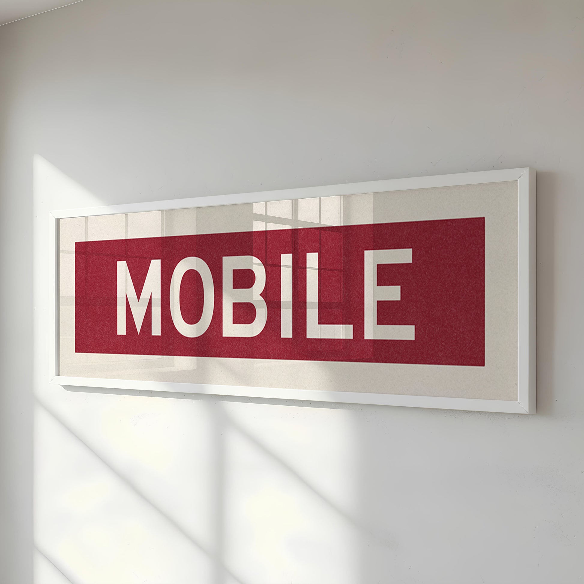 Framed Maroon Mobile Bus Scroll - Tejas Country Club