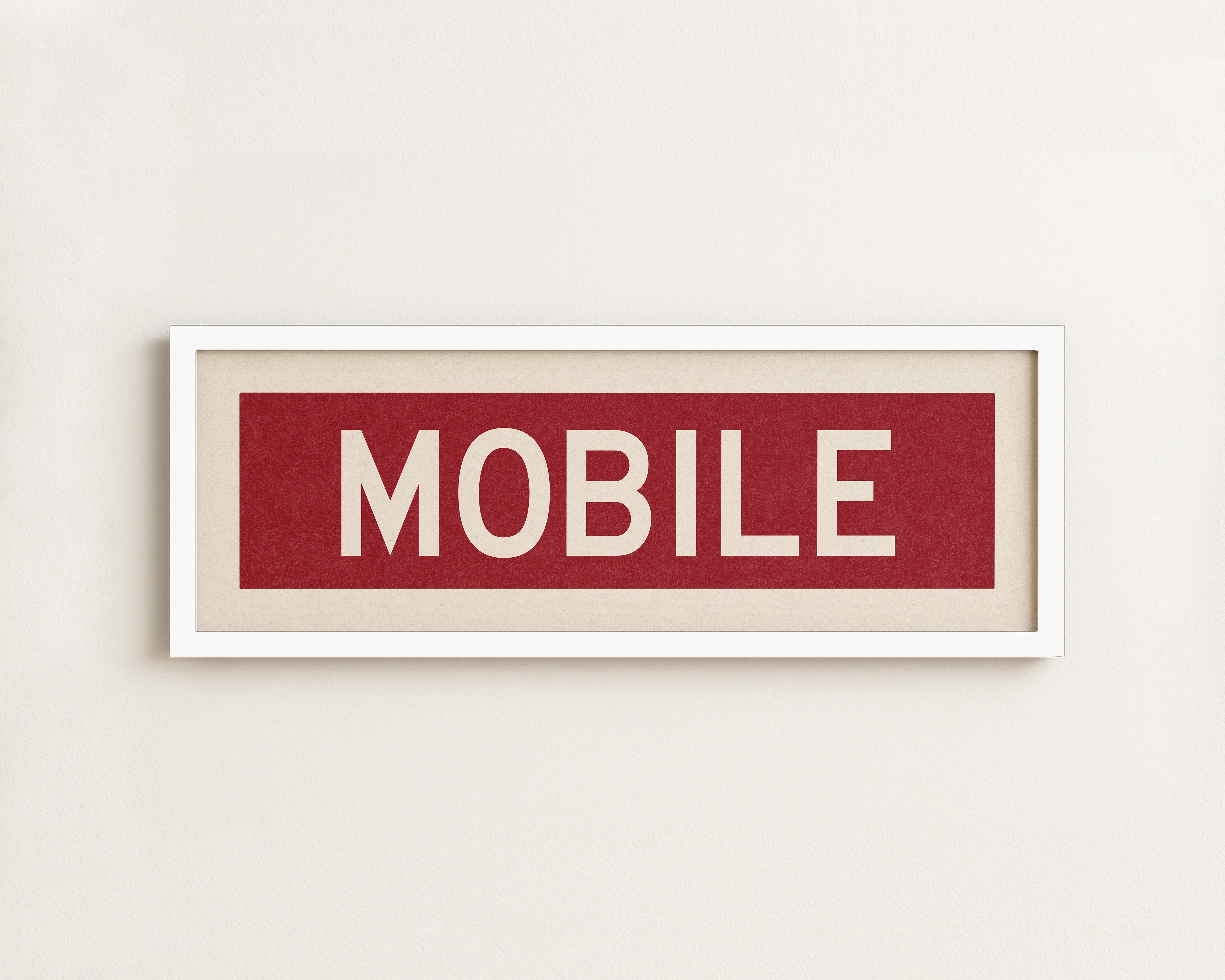 Framed Maroon Mobile Bus Scroll - Tejas Country Club