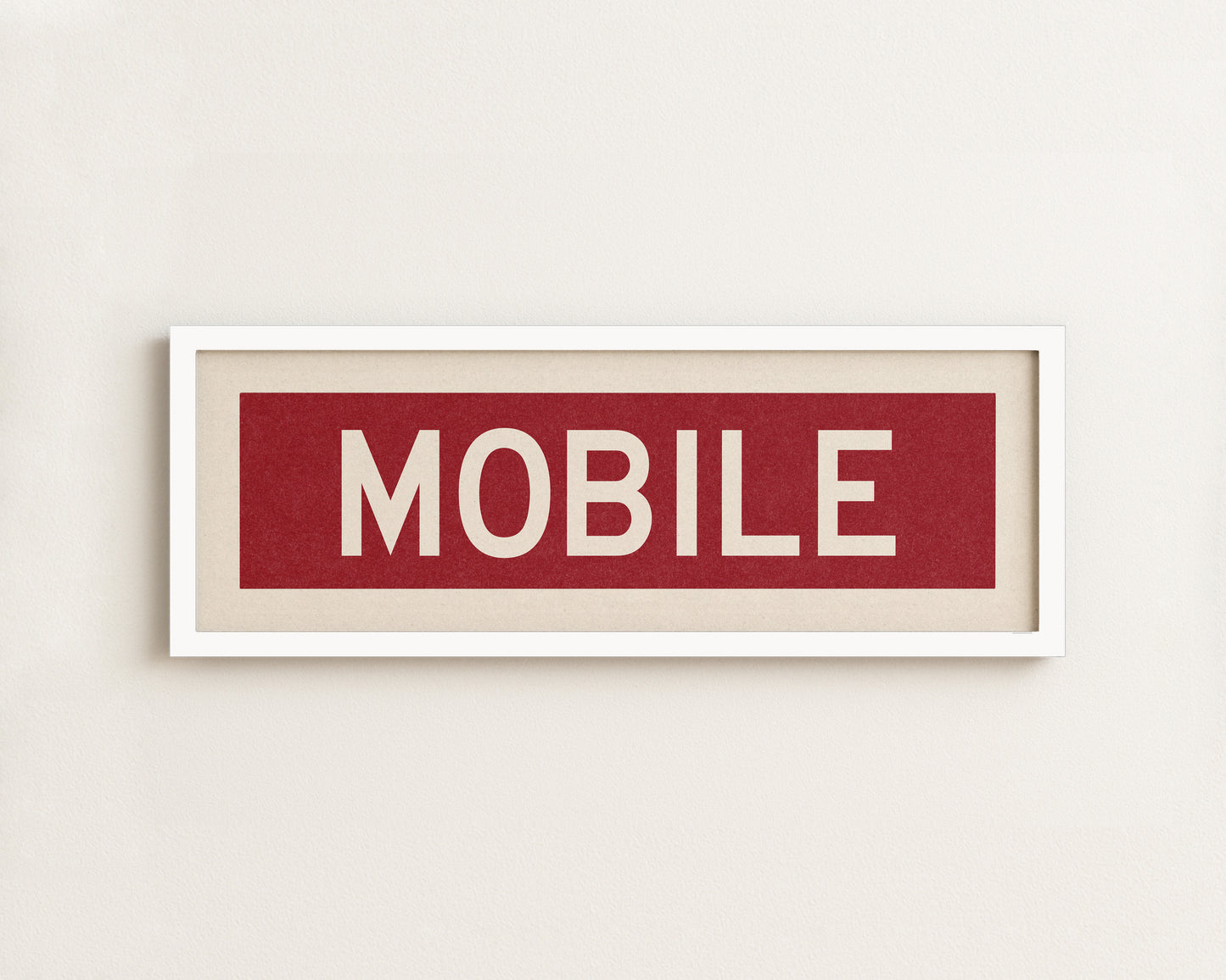 Framed Maroon Mobile Bus Scroll - Tejas Country Club