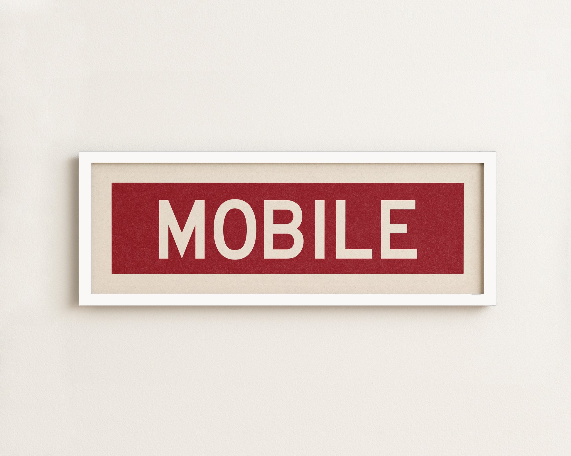 Framed Maroon Mobile Bus Scroll - Tejas Country Club