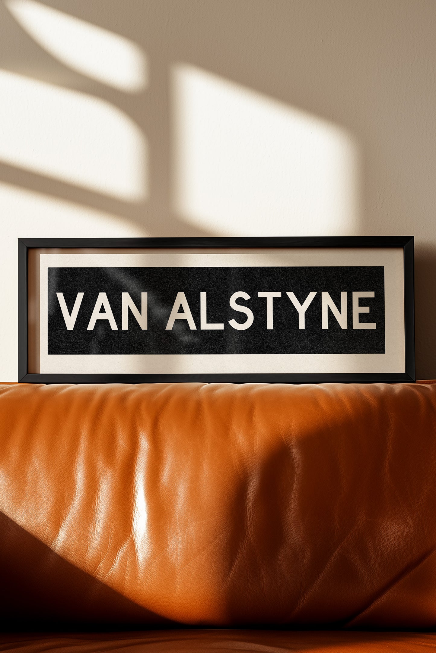 Framed Van Alstyne Bus Scroll Sign