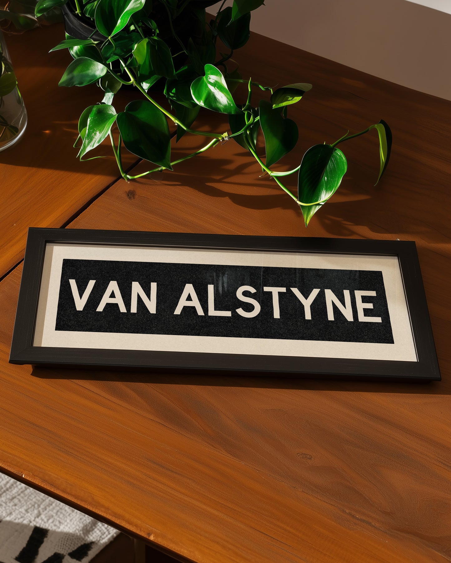 Framed Van Alstyne Bus Scroll Sign