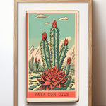 Cactus Landscape Matchbook Vaya Con Dios Art Print - Tejas Country Club