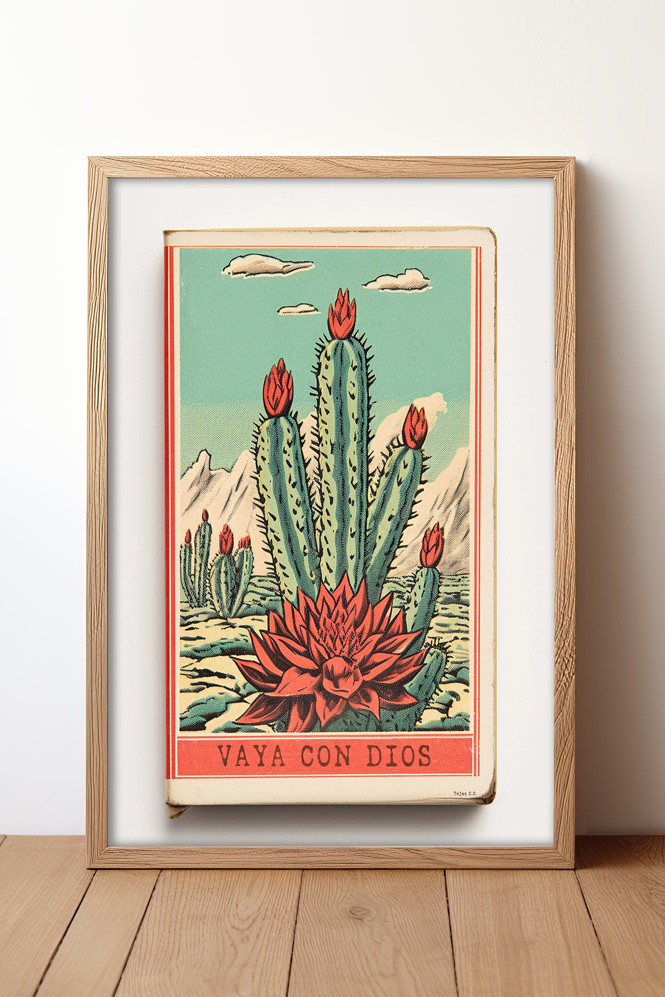 Cactus Landscape Matchbook Vaya Con Dios Art Print - Tejas Country Club