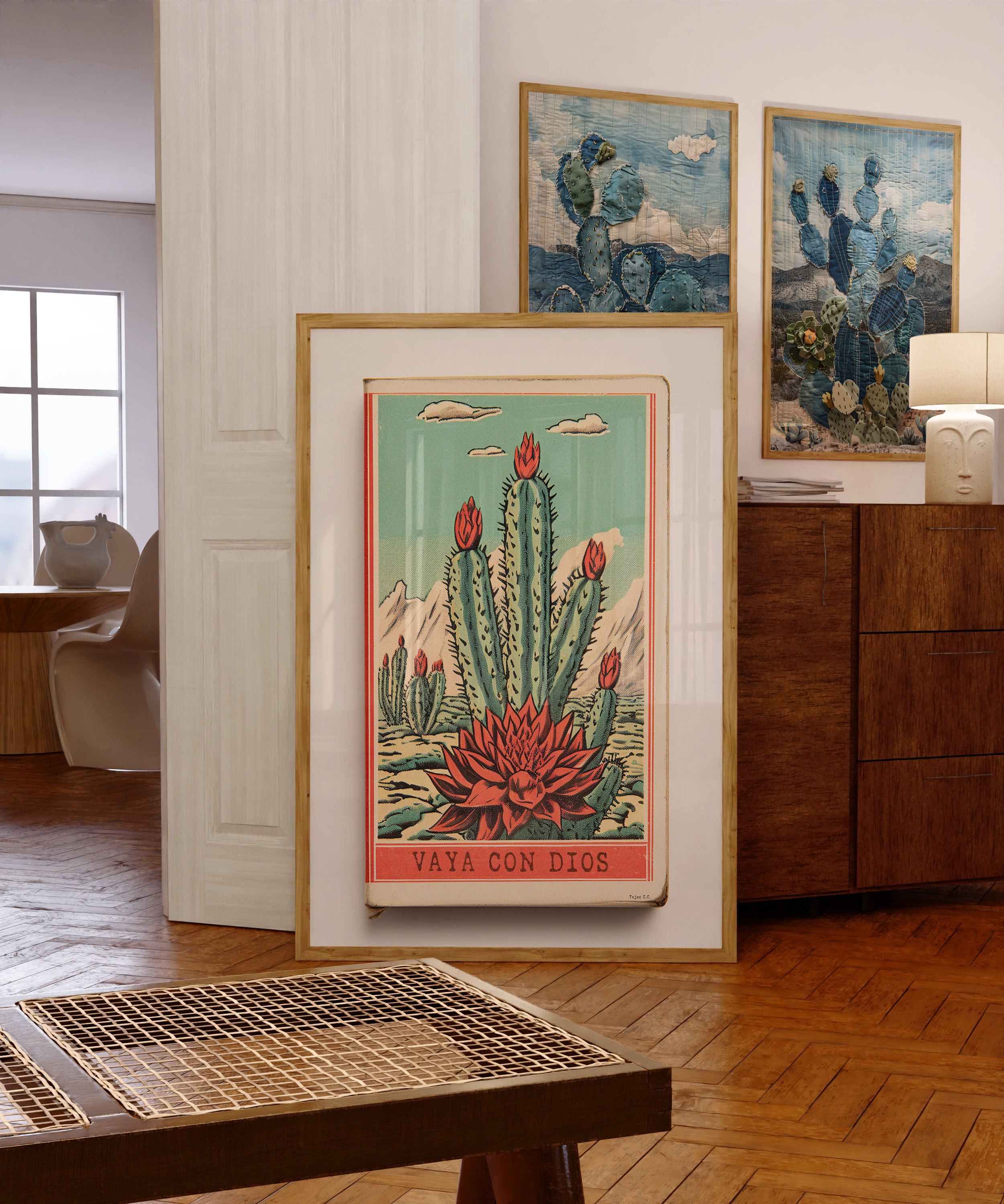 Cactus Landscape Matchbook Vaya Con Dios Art Print - Tejas Country Club