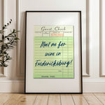 Meet Me For Wine In Fredericksburg Guest Check Art Print - Tejas Country Club