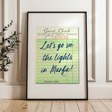 Let's Go See The Lights In Marfa Guest Check Art Print - Tejas Country Club