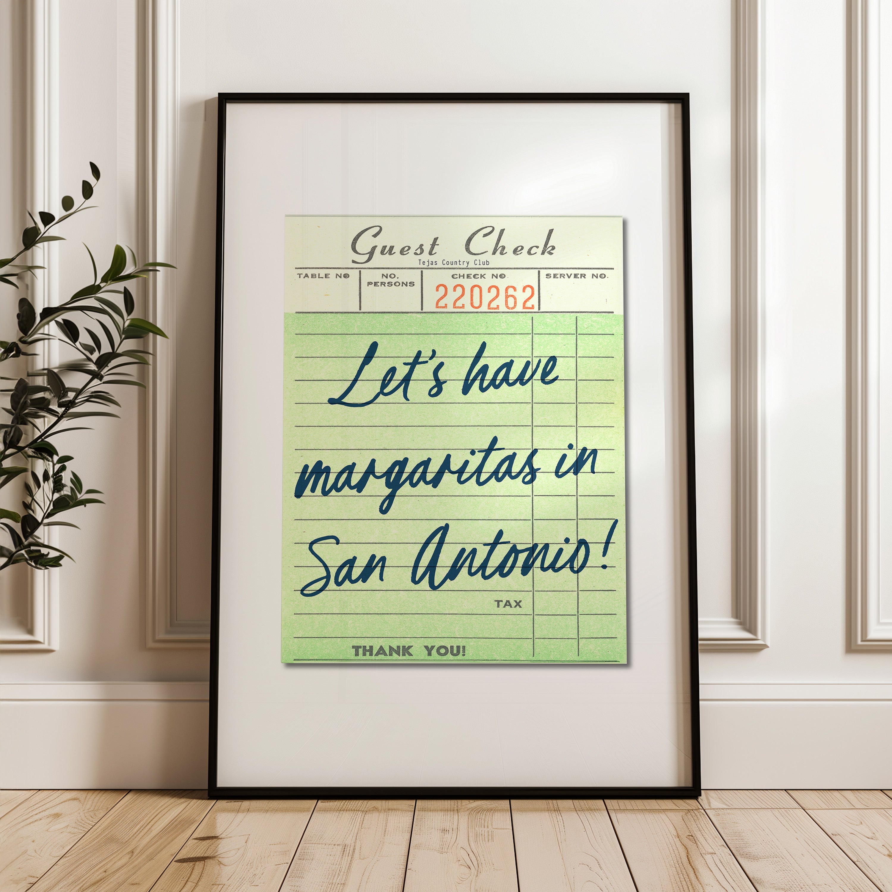 Let's Have Margaritas In San Antonio Guest Check Art Print - Tejas Country Club