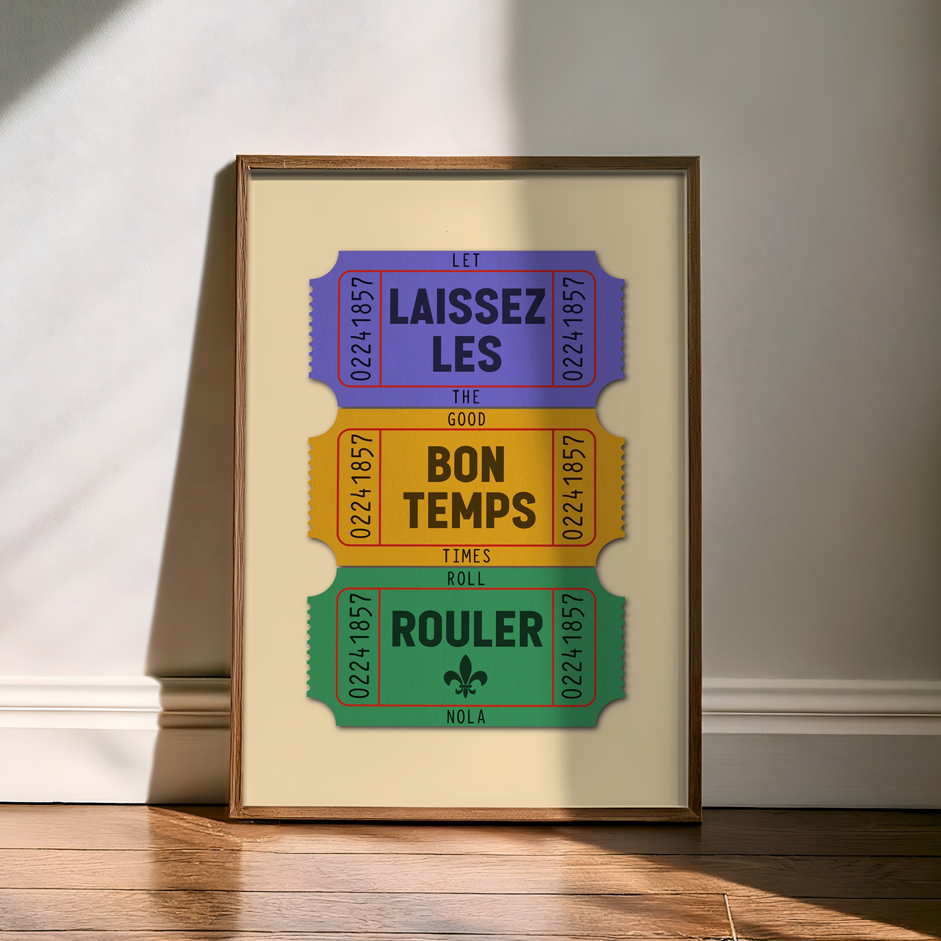 New Orleans Let The Good Times Roll French Quarter Ticket Stub Art Print - Tejas Country Club