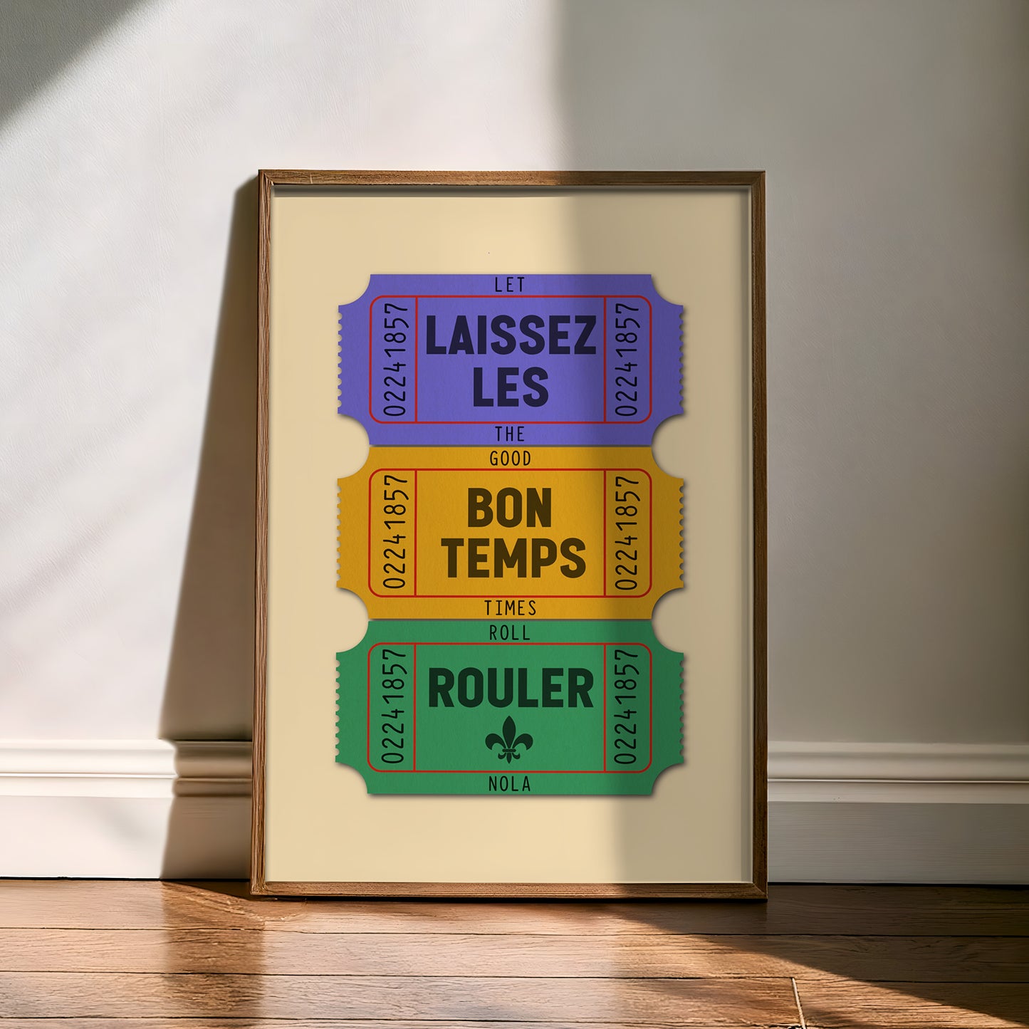 New Orleans Let The Good Times Roll French Quarter Ticket Stub Art Print