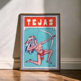 Tejas Bow and Arrow Native Vintage Art Print - Tejas Country Club