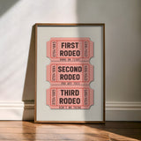 First Rodeo Ticket Stub Art Print Pink - Tejas Country Club