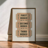 First Rodeo Ticket Stub Art Print Tan (FLAT) - Tejas Country Club