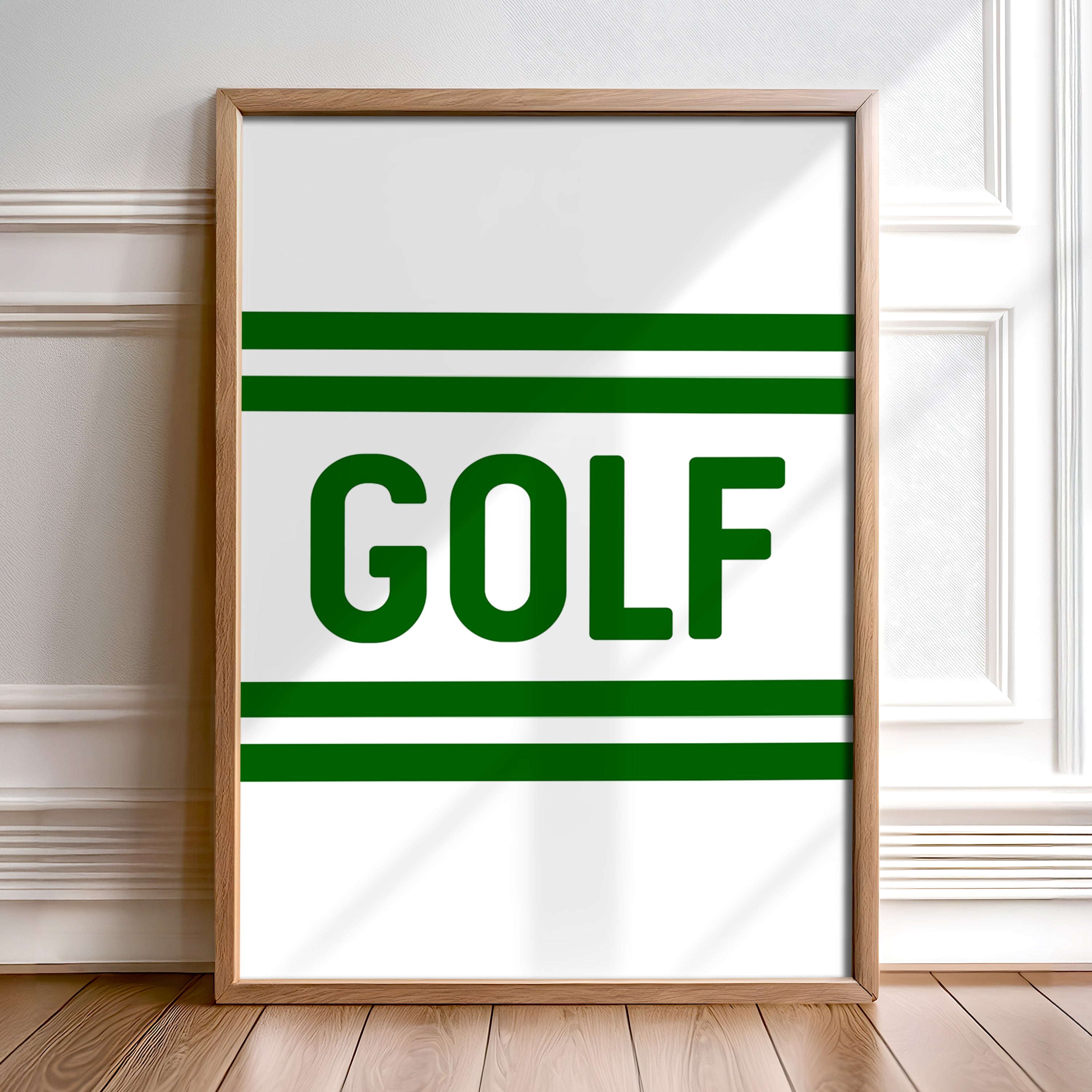 Golf Typography Striped White Art Print - Tejas Country Club