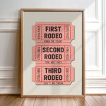 First Rodeo Ticket Stub Art Print Pink - Tejas Country Club