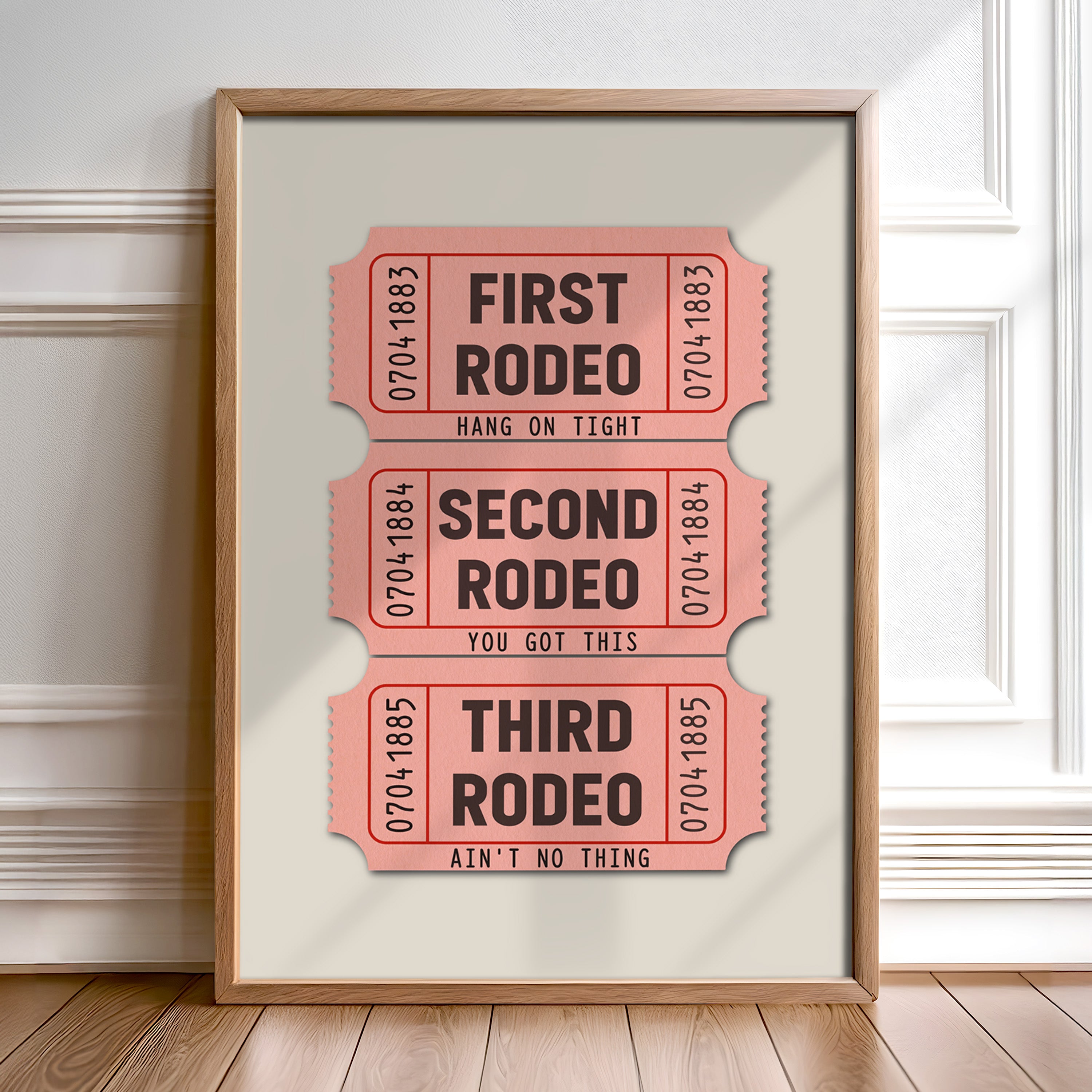 First Rodeo Ticket Stub Art Print Pink - Tejas Country Club