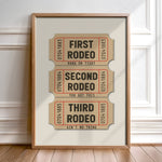 First Rodeo Ticket Stub Art Print Tan (FLAT) - Tejas Country Club