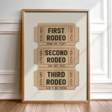 First Rodeo Ticket Stub Art Print Tan (FLAT) - Tejas Country Club