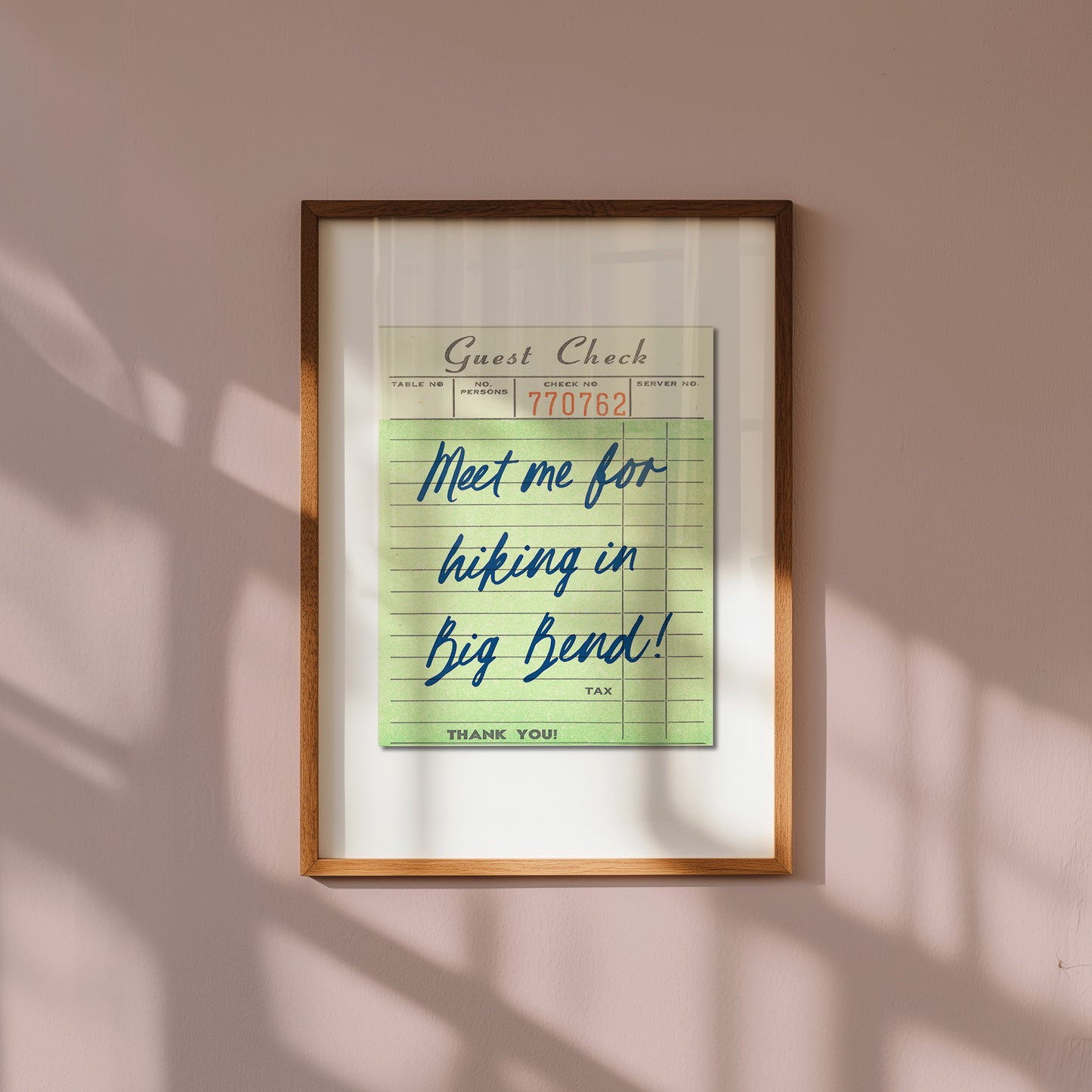 Meet Me For Hiking In Big Bend Guest Check Art Print