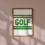 Golf Typography Striped White Art Print - Tejas Country Club